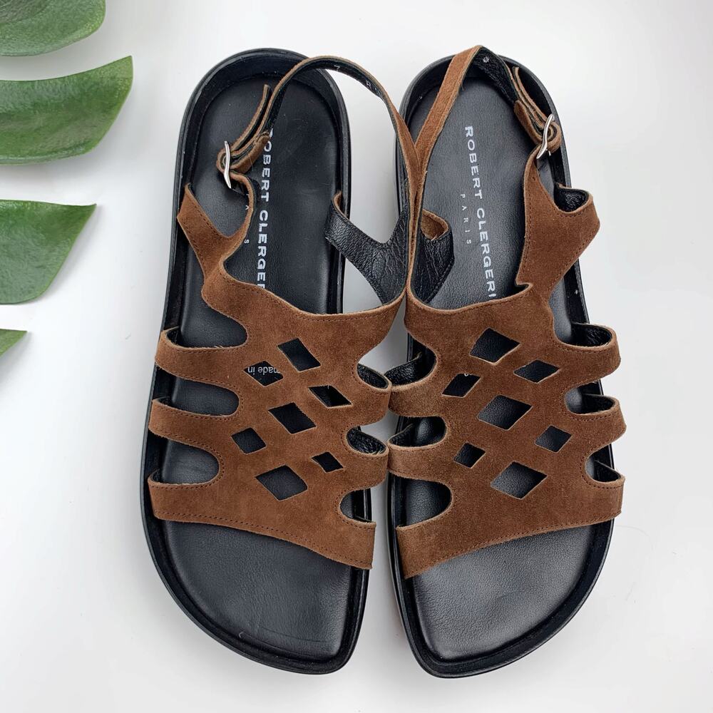 Robert Clergerie Sandals Brown Suede Women's 7